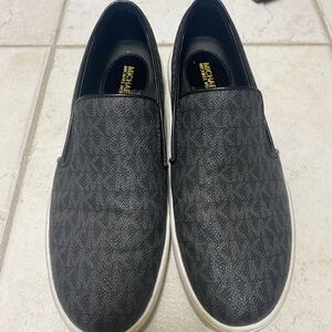 Michael Kors Black Teddi Signature Logo Slip-On Sneaker